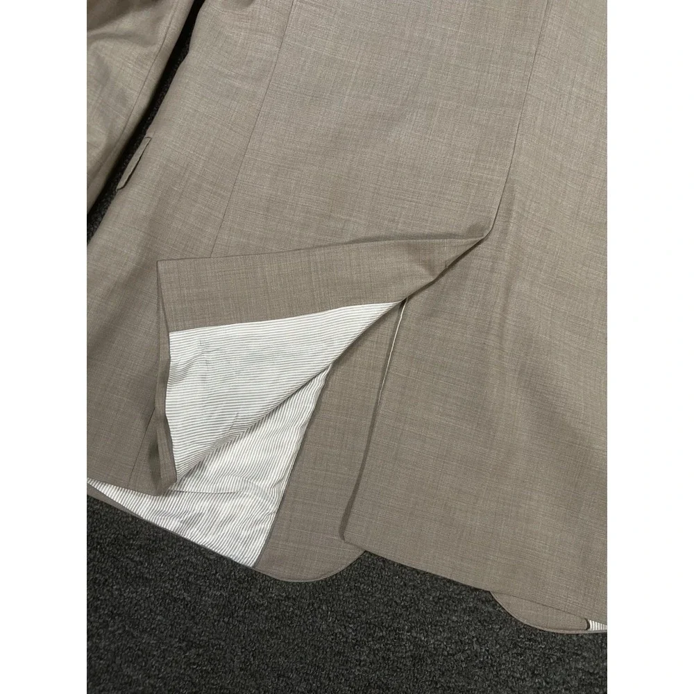 Brooks Brothers Explorer Fitzgerald 2 Piece Suit Mens 46L Pants 36x29 Wool Beige